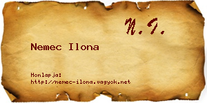 Nemec Ilona névjegykártya